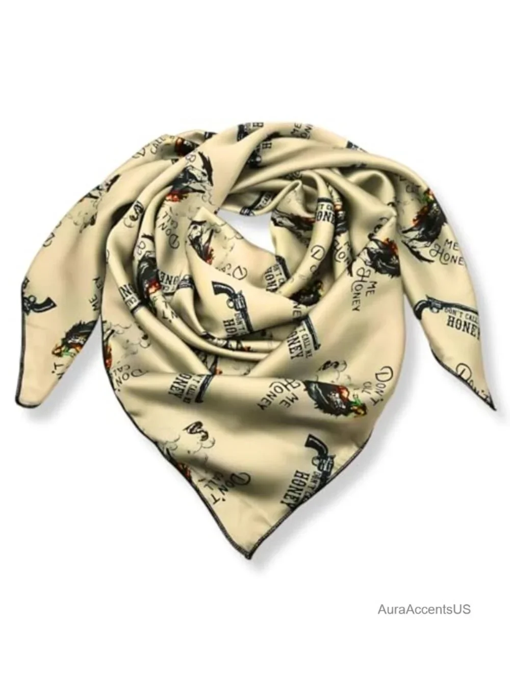 Silk Blend Charmeuse Fashion Scarf 36x36 inch Square Western Bandana